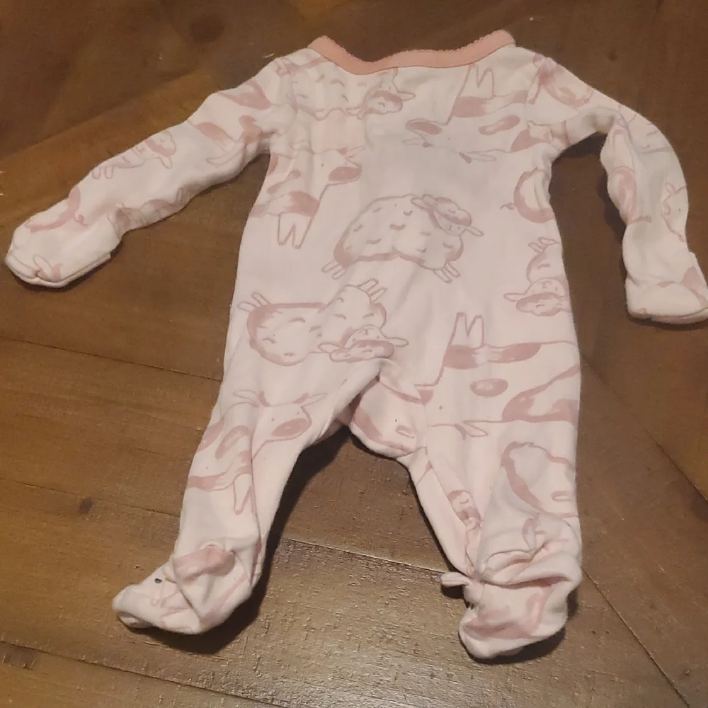 🐻 Carter's Pink Animal Print Footie
